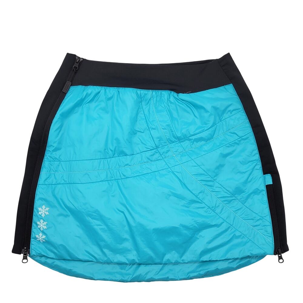 Swix Femme Insulated Ski Skirt Medium Blue Puffer Nordic Cross Country Side Zip